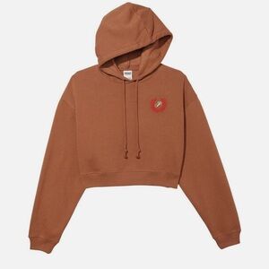 PINK Victoria's Secret Rust Cropped Hoodie